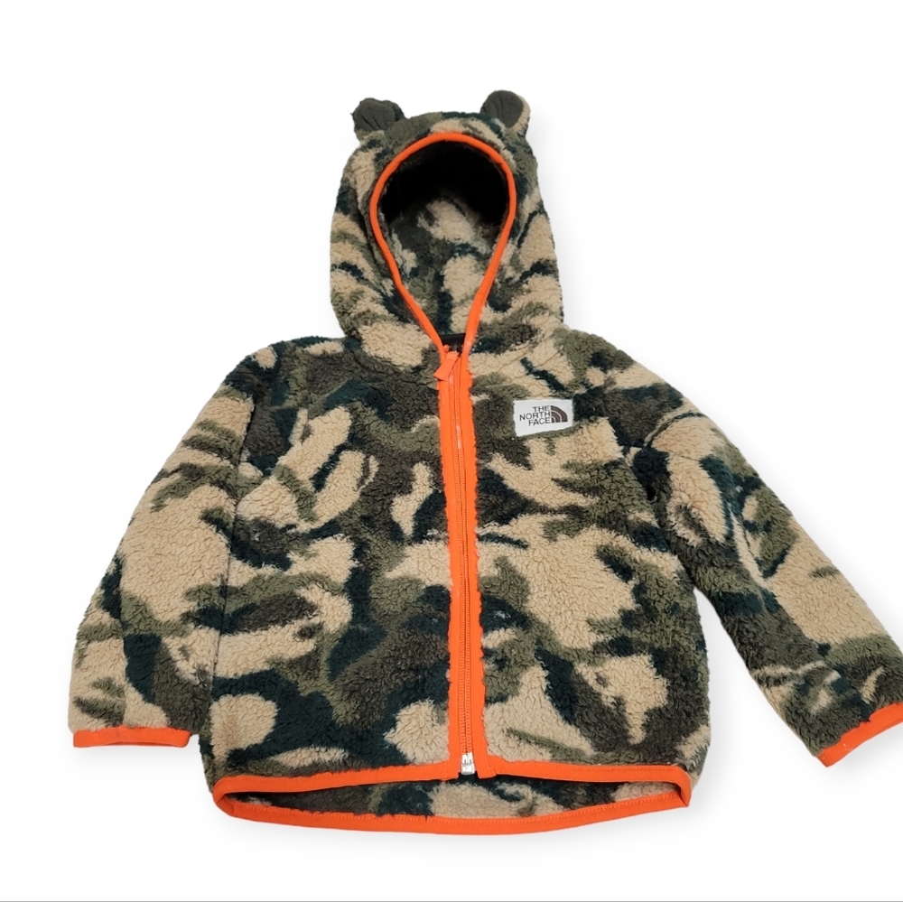 The North Face Kids Camo Jacket with Orange Trim